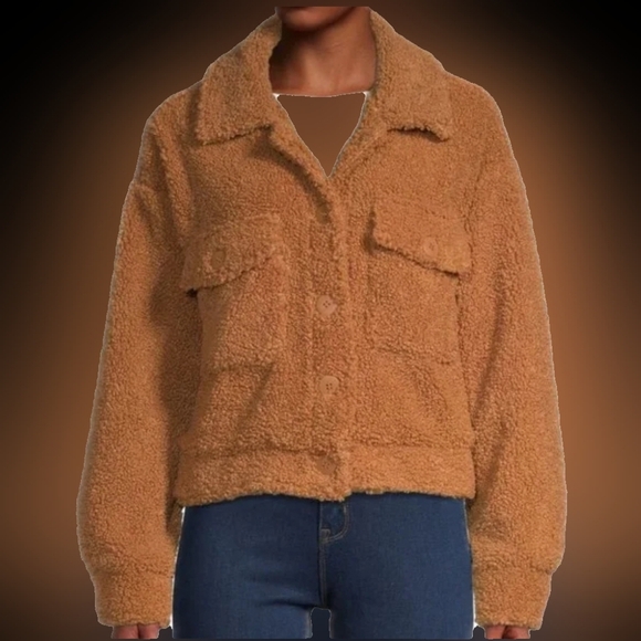 SANCTUARY cropped shearling jacket coat - Picture 3 of 6